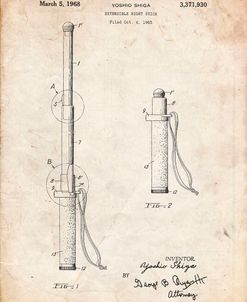 PP970-Vintage Parchment Night Stick Patent Poster
