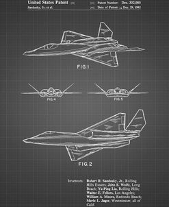 PP972-Black Grid Northrop F-23 Fighter Stealth Plane Patent