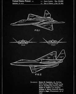PP972-Vintage Black Northrop F-23 Fighter Stealth Plane Patent