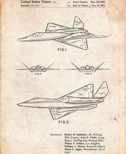 PP972-Vintage Parchment Northrop F-23 Fighter Stealth Plane Patent