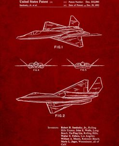 PP972-Burgundy Northrop F-23 Fighter Stealth Plane Patent