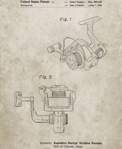PP973-Sandstone Open Face Spinning Fishing Reel Patent Poster
