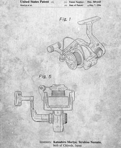 PP973-Slate Open Face Spinning Fishing Reel Patent Poster