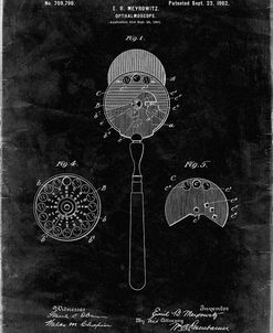PP975-Black Grunge Ophthalmoscope Patent Poster