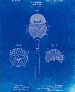 PP975-Faded Blueprint Ophthalmoscope Patent Poster