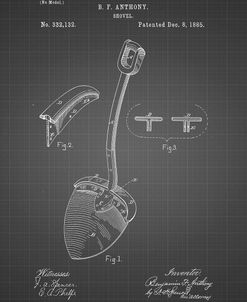 PP976-Black Grid Original Shovel Patent 1885 Patent Poster