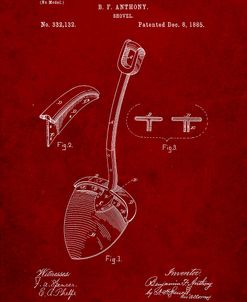 PP976-Burgundy Original Shovel Patent 1885 Patent Poster