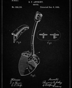 PP976-Vintage Black Original Shovel Patent 1885 Patent Poster