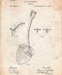 PP976-Vintage Parchment Original Shovel Patent 1885 Patent Poster