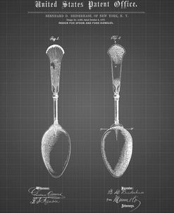 PP977-Black Grid Osiris Sterling Flatware Spoon Patent Poster