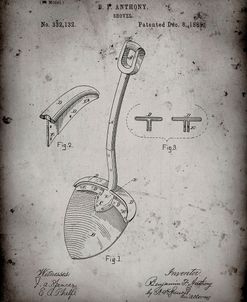 PP976-Faded Grey Original Shovel Patent 1885 Patent Poster