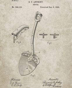 PP976-Sandstone Original Shovel Patent 1885 Patent Poster