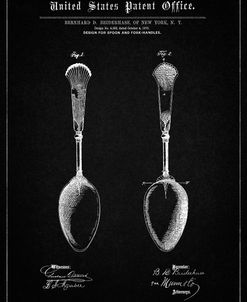PP977-Vintage Black Osiris Sterling Flatware Spoon Patent Poster