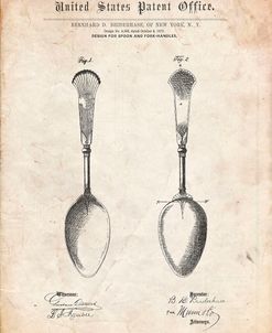 PP977-Vintage Parchment Osiris Sterling Flatware Spoon Patent Poster