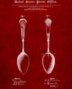 PP977-Burgundy Osiris Sterling Flatware Spoon Patent Poster