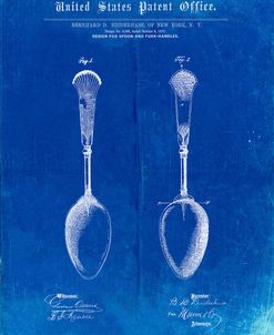 PP977-Faded Blueprint Osiris Sterling Flatware Spoon Patent Poster