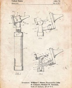 PP978-Vintage Parchment Otoscope Patent Print