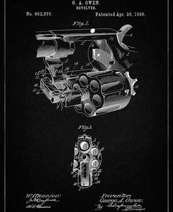 PP980-Vintage Black Owen Revolver Patent Art