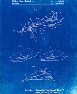 PP983-Faded Blueprint Paper Airplane Patent Poster