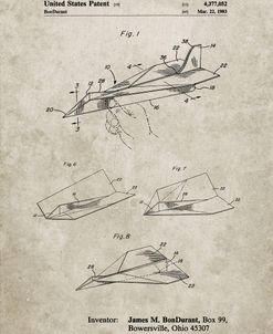 PP983-Sandstone Paper Airplane Patent Poster