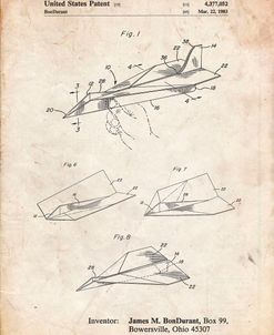 PP983-Vintage Parchment Paper Airplane Patent Poster