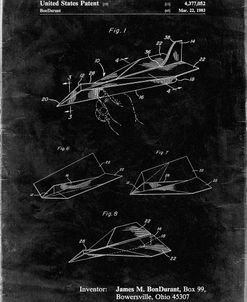 PP983-Black Grunge Paper Airplane Patent Poster