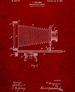 PP985-Burgundy Photographic Camera Patent Poster