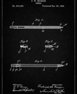 PP984-Vintage Black Pencil Patent Poster