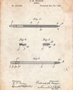 PP984-Vintage Parchment Pencil Patent Poster