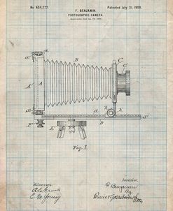 PP985-Antique Grid Parchment Photographic Camera Patent Poster