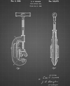 PP986-Black Grid Pipe Cutting Tool Patent Poster