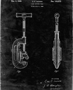 PP986-Black Grunge Pipe Cutting Tool Patent Poster