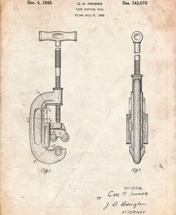 PP986-Vintage Parchment Pipe Cutting Tool Patent Poster