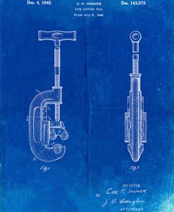 PP986-Faded Blueprint Pipe Cutting Tool Patent Poster