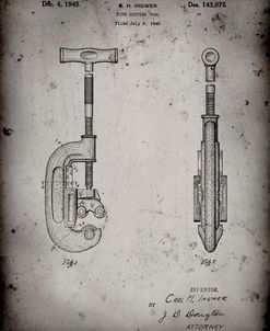 PP986-Faded Grey Pipe Cutting Tool Patent Poster