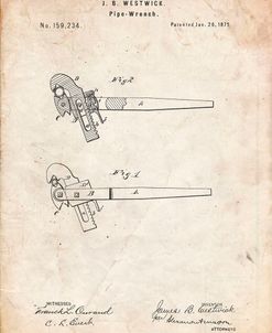 PP987-Vintage Parchment Pipe Wrench Patent Wall Art Poster