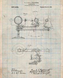 PP988-Antique Grid Parchment Planetarium 1909 Patent Poster