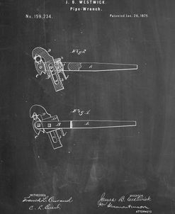 PP987-Chalkboard Pipe Wrench Patent Wall Art Poster