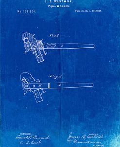 PP987-Faded Blueprint Pipe Wrench Patent Wall Art Poster