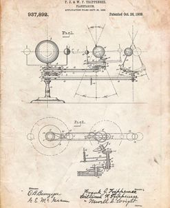 PP988-Vintage Parchment Planetarium 1909 Patent Poster