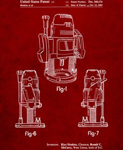 PP991-Burgundy Plunge Router Patent Poster