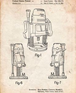 PP991-Vintage Parchment Plunge Router Patent Poster