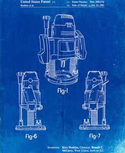 PP991-Faded Blueprint Plunge Router Patent Poster