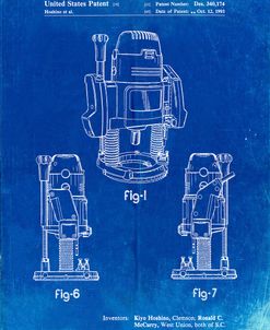 PP991-Faded Blueprint Plunge Router Patent Poster