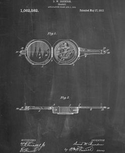PP992-Chalkboard Pocket Transit Compass 1919 Patent Poster