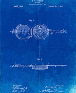 PP992-Faded Blueprint Pocket Transit Compass 1919 Patent Poster