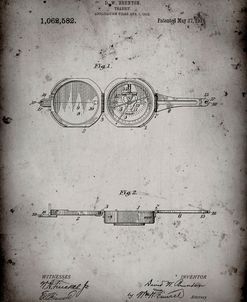 PP992-Faded Grey Pocket Transit Compass 1919 Patent Poster