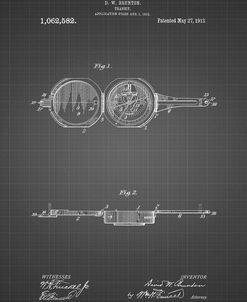 PP992-Black Grid Pocket Transit Compass 1919 Patent Poster