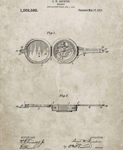 PP992-Sandstone Pocket Transit Compass 1919 Patent Poster