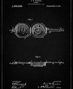 PP992-Vintage Black Pocket Transit Compass 1919 Patent Poster